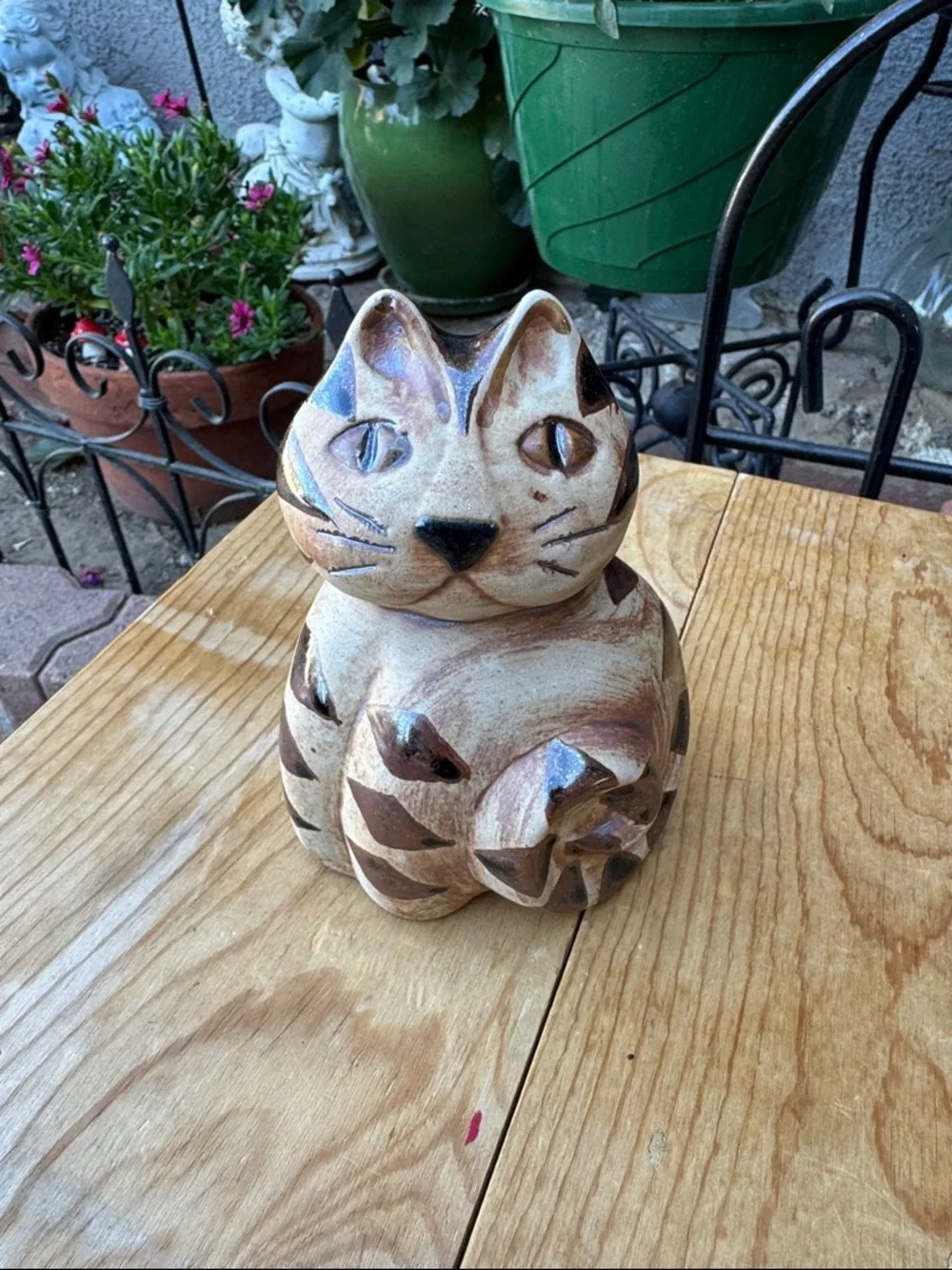 Hazel Olsen Studio Pottery Cat Figurine 1989 Signed By The Artist EUC Keepsake